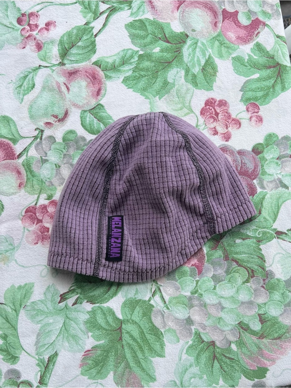 Melanzana Purple Microgrid Beanie Size L